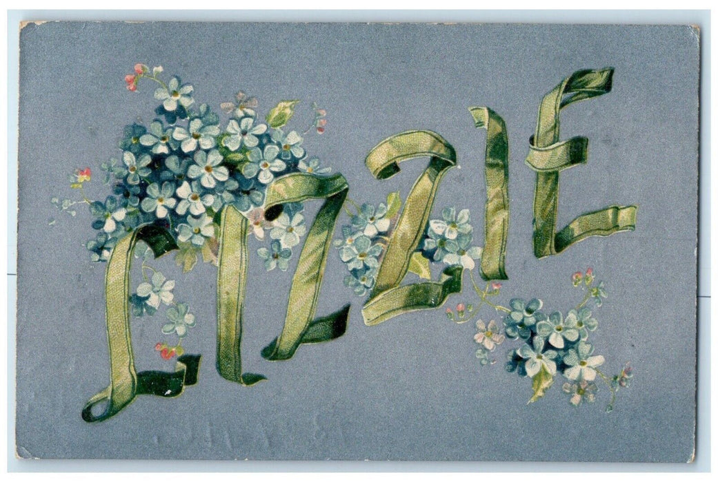 c1910's Lizzie Name Flowers Bonne Terre Missouri MO Posted Antique Postcard