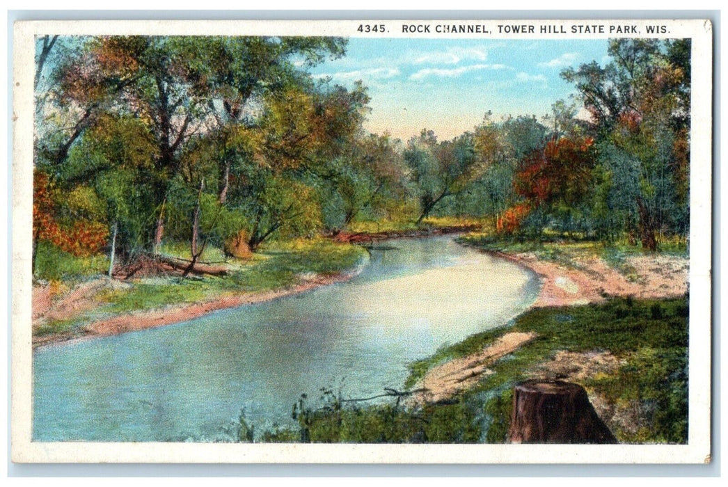 c1920 Scenic View Rock Channel Tower Hill State Park Wisconsin Unposted Postcard