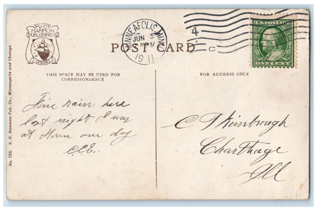 1911 View Boulevard Encircling Lake Harriet Minneapolis Minnesota MN Postcard