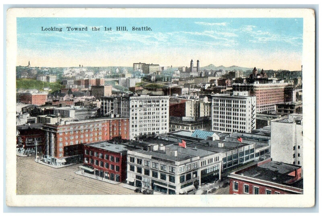 c1920 Looking Toward 1st Hill Exterior Building Seattle Washington WA Postcard