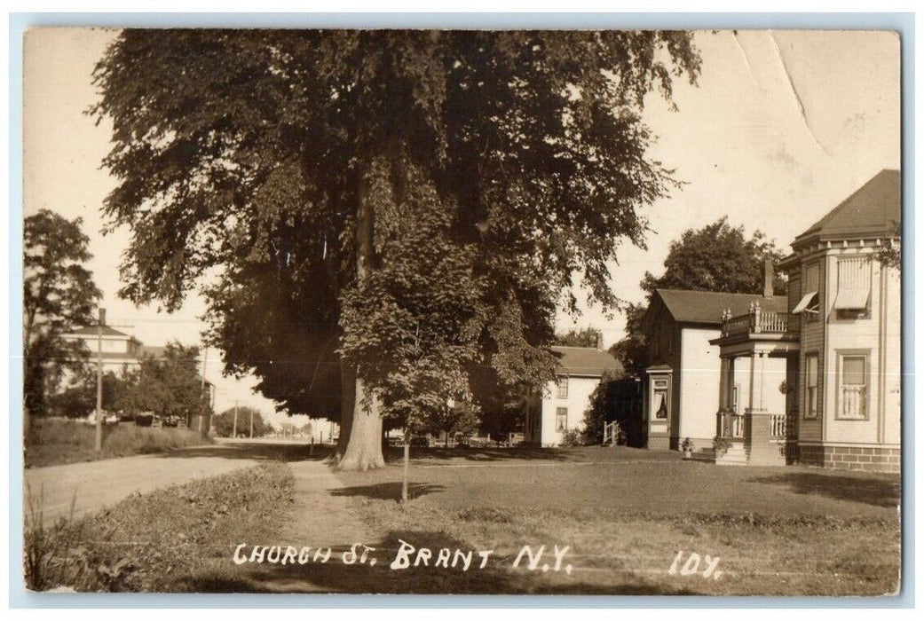 c1910's Church Street Home Residence View Brant New York NY RPPC Photo Postcard