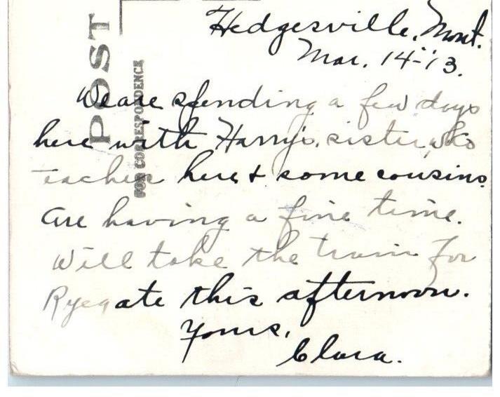 1913 Public School Building Pennant View Hedgesville MT RPPC Photo Postcard