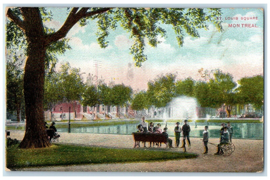 1908 St. Louis Square Montreal Quebec Canada Antique Posted Postcard