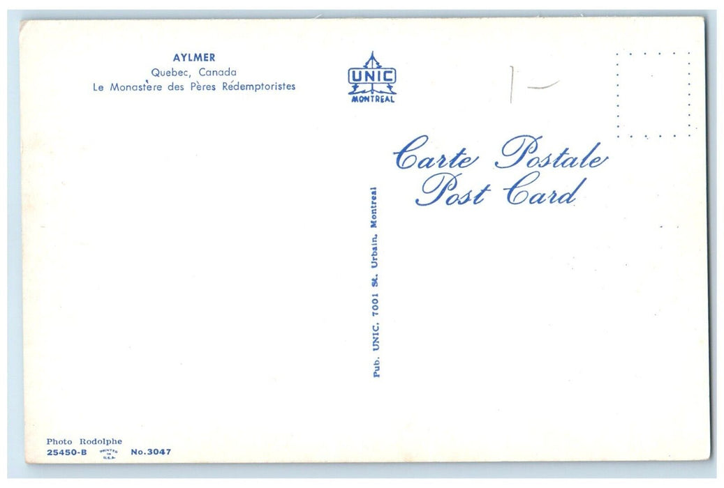 c1960's The Monastery of the Redemptorist Fathers Aylmer Canada Postcard