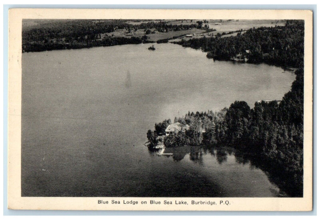c1940's Blue Sea Lodge on Blue Sea Lake Burbridge Quebec Canada Postcard