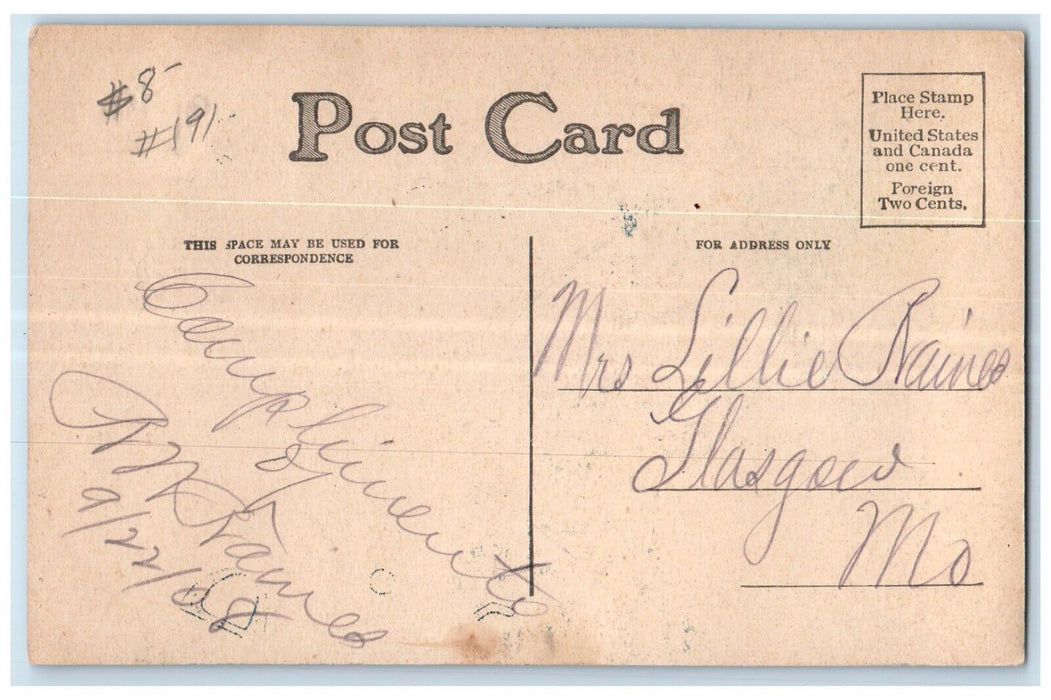 c1910's Ellie Name Glitter An Autumn Eve Glasgow Missouri MO Antique Postcard