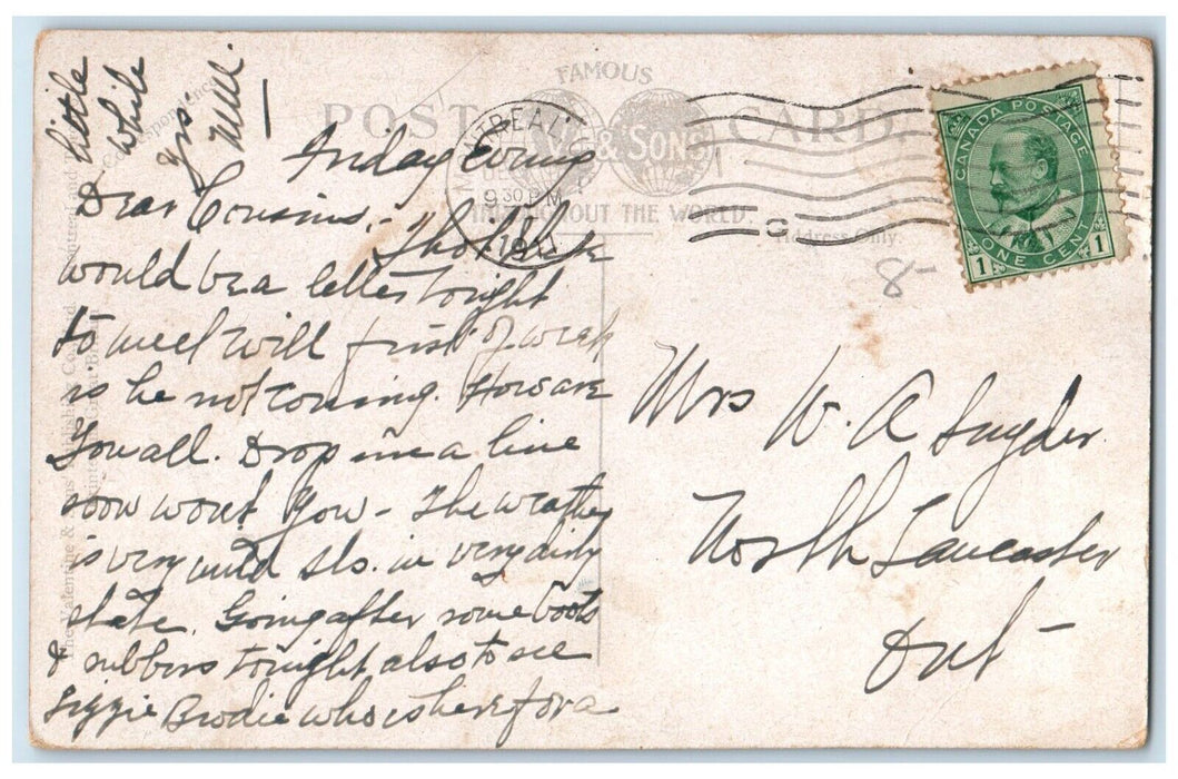 1911 Grain Elevator (Steamer Discharging) Montreal Quebec Canada Postcard