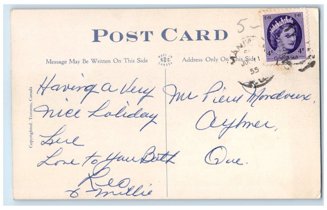 1955 River View Bouchette (Gatineau) Quebec Canada Vintage Posted Postcard