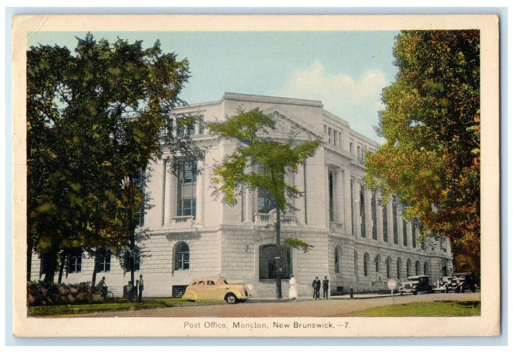 c1930's Post Office Moncton New Brunswick Canada Vintage Unposted Postcard