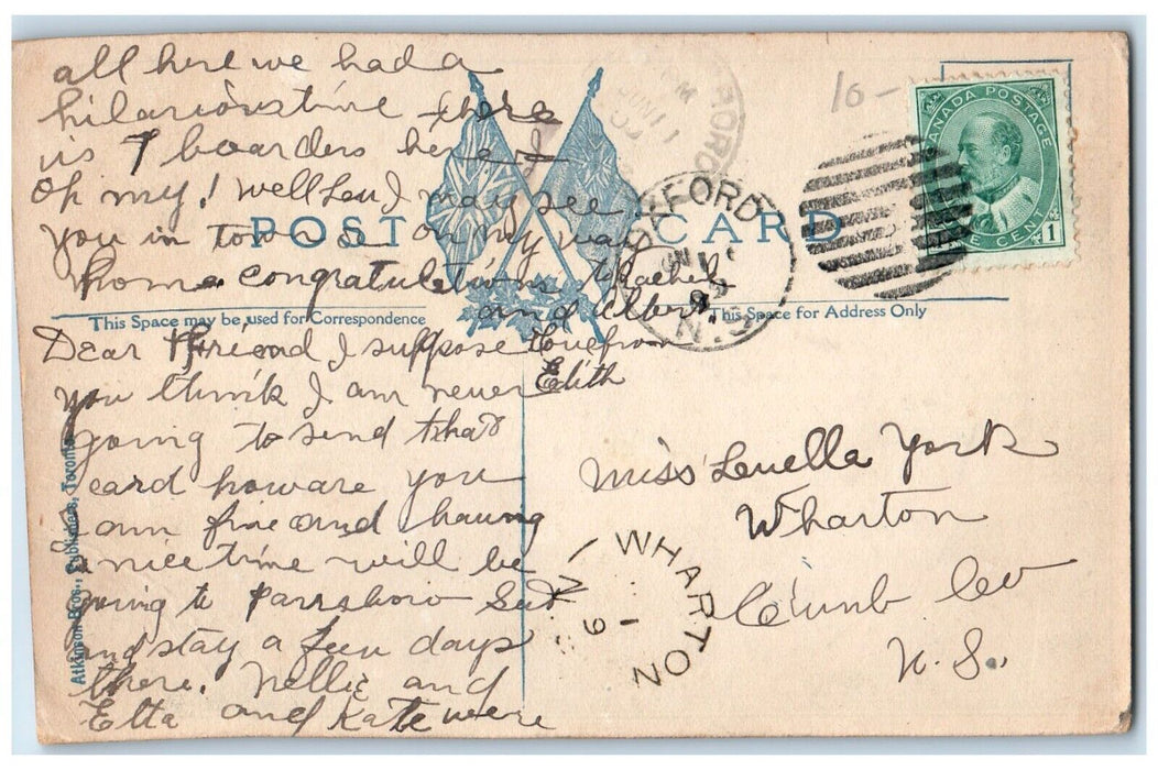 1909 Oxford Nova Scotia Looking East Canada Antique Posted Postcard