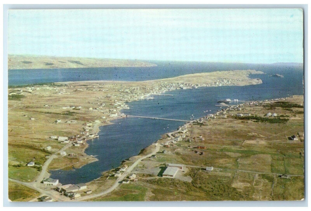 c1950's Aerial View of Bay Roberts Coley's Point Newfoundland Canada Postcard