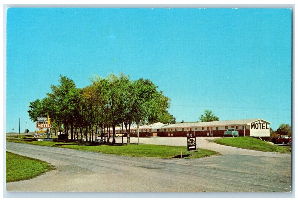 c1950's Antelope Motel Car Roadside Mission South Dakota SD Vintage Postcard