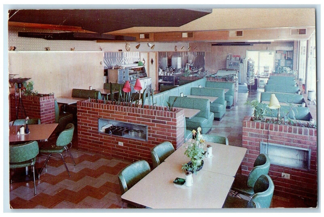 c1950s The Steak House Dining Room Interior Chamberlain South Dakota SD Postcard