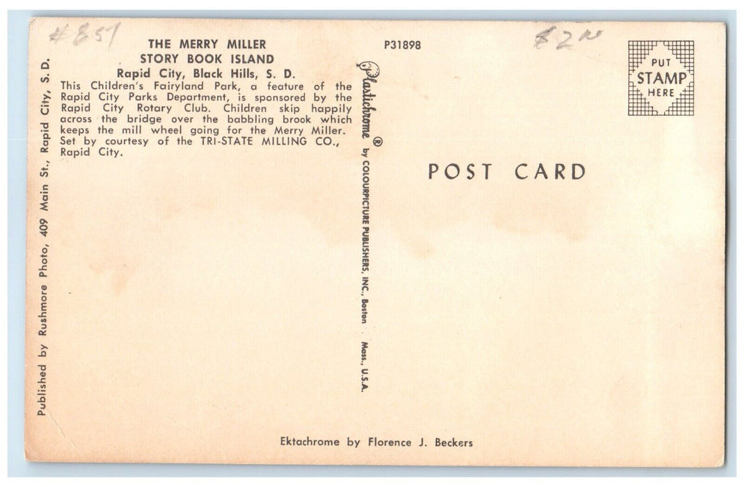 c1950's Merry Miller River Dee Story Book Black Hills South Dakota SD Postcard