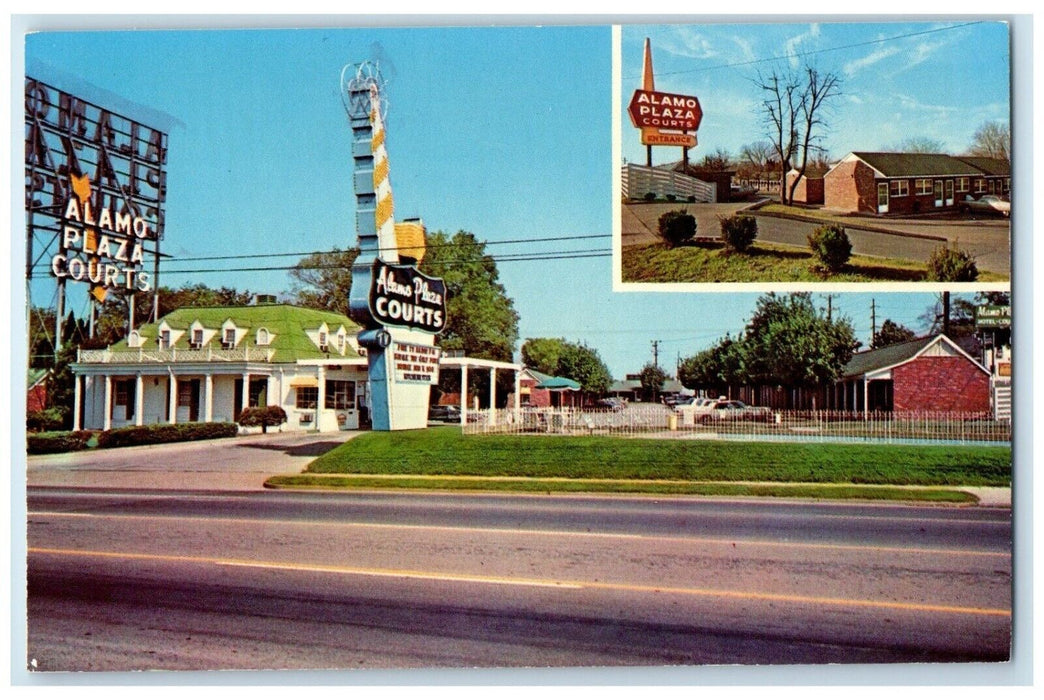 c1950's Alamo Plaza Hotel Courts  Nashville Tennessee TN Dual View Postcard