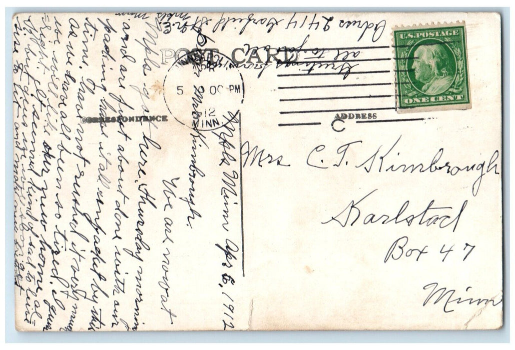 1912 Nicollet Avenue Third Street Minneapolis Minnesota Antique Vintage Postcard