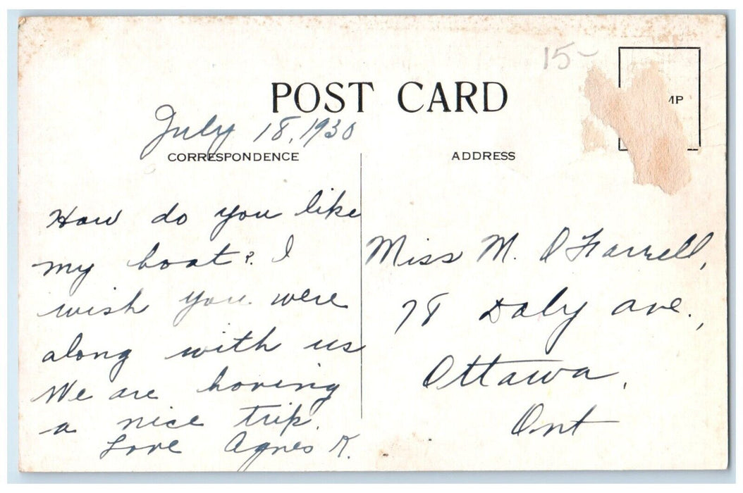 1930 Canadian National Steamships RMS Lady Rodney Canada Vintage Postcard