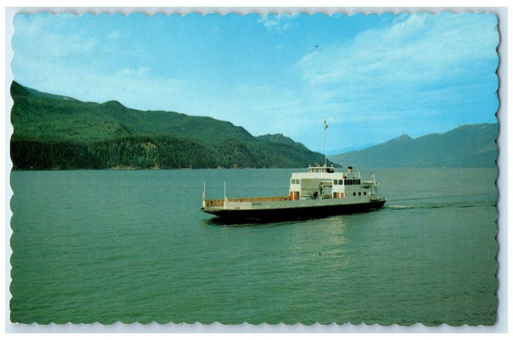 1954 MV Balfour Car Ferry at Creston-Nelson Highway System BC Canada Postcard