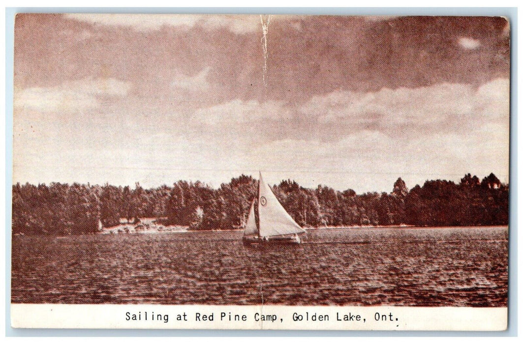 1960 Sailing at Red Pine Camp Golden Lake Ontario Canada Posted Postcard