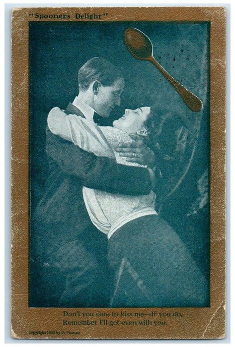 1909 Spooners Delight Couple Romance Spring Grove Minnesota MN Antique Postcard