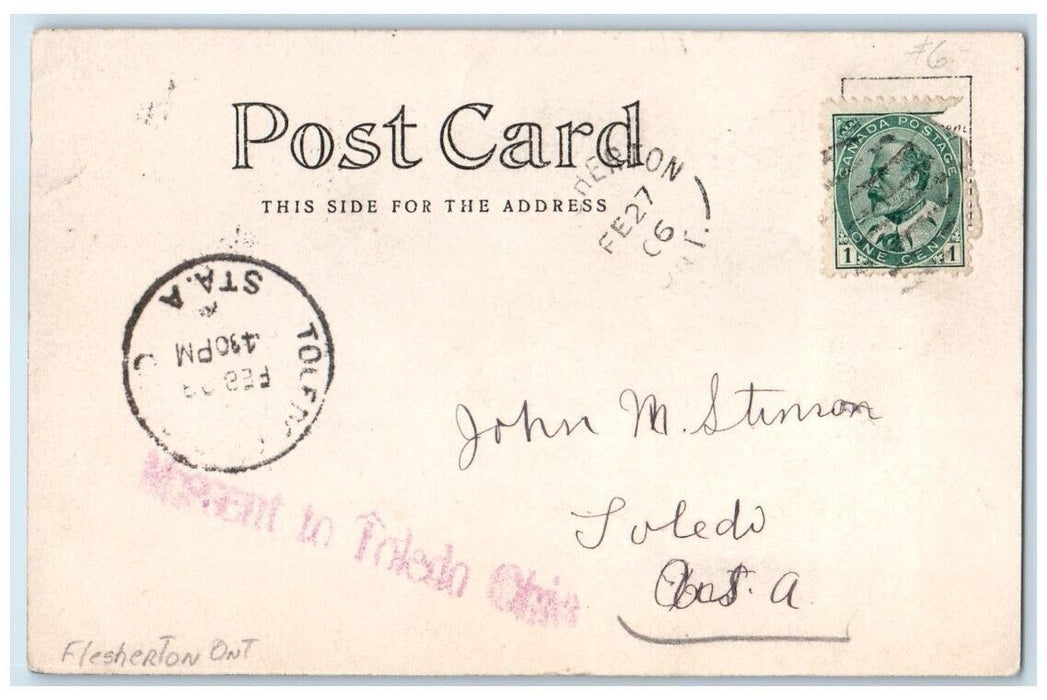 1906 Sloan's Dam View Eugenia Flesherton Ontario Canada RPPC Photo Postcard