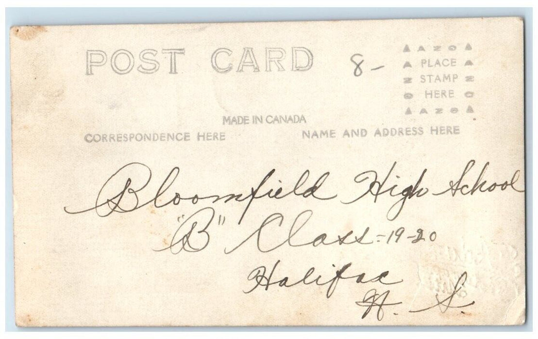 c1910's High School Students Sailor Uniform Bloomfield Halifax NS RPPC Postcard