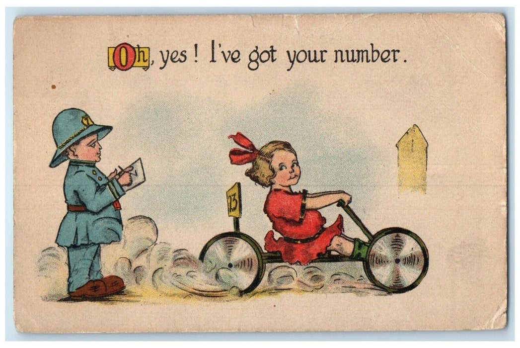 c1910's Policeman I've Got Your Number Salem Massachusetts MA Antique Postcard