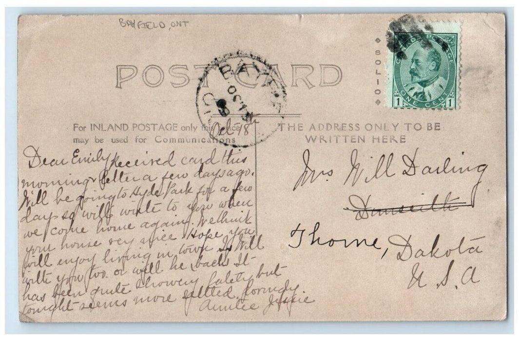 1909 Home Residence Women View Bayfield Ontario Canada RPPC Photo Postcard
