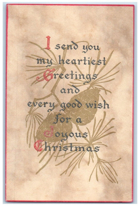 1914 Christmas Greetings Northfield Minnesota MN Postcard