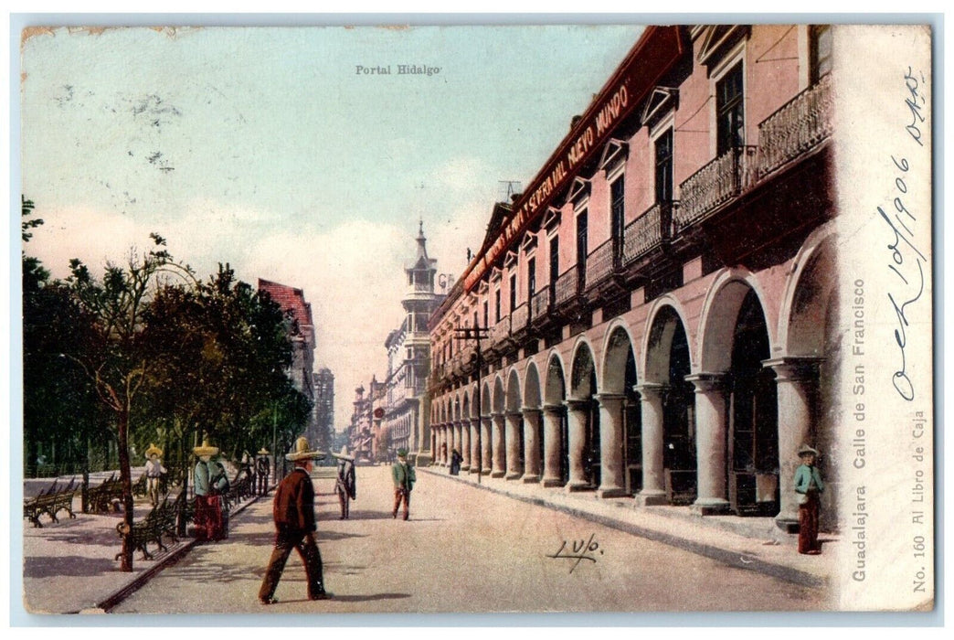 1906 Scene at San Francisco Guadalajara Mexico Posted Antique Postcard