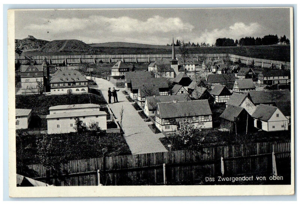 1936 The Dwarf Village from Above Lehesten Germany Exhibition Postcard