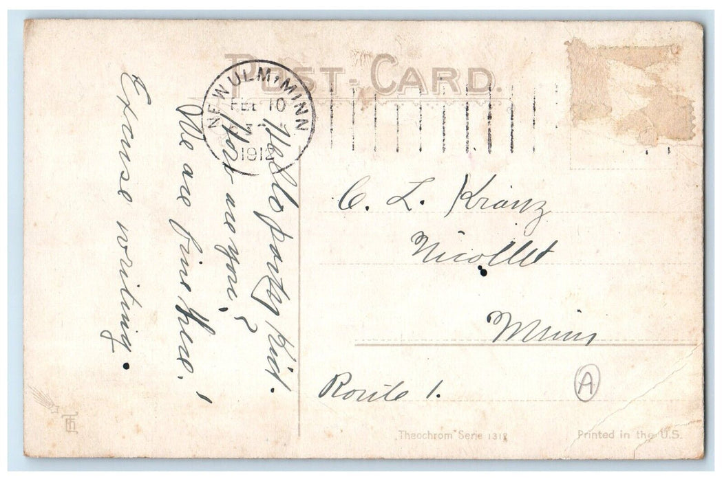 1912 Girls When Will You Come To See Me New Ulm Minnesota MN Antique Postcard