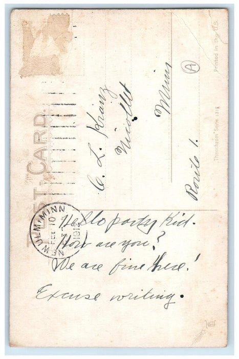 1912 Girls When Will You Come To See Me New Ulm Minnesota MN Antique Postcard
