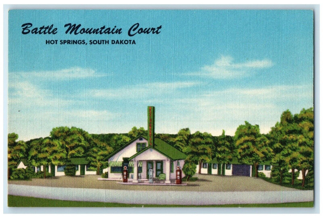 c1950's Battle Mountain Court Hot Springs South Dakota SD Vintage Postcard