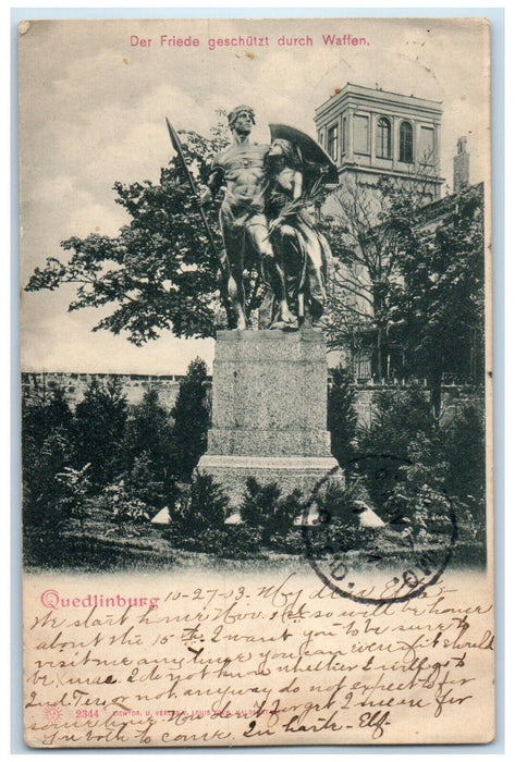 1903 Monument Building View in Quedlinburg Saxony-Anhalt Germany Postcard