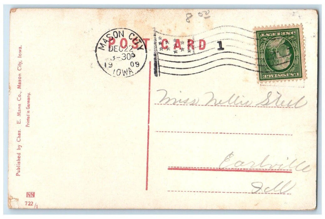 1909 Scenic View Park Looking North State Street Mason City Iowa Posted Postcard