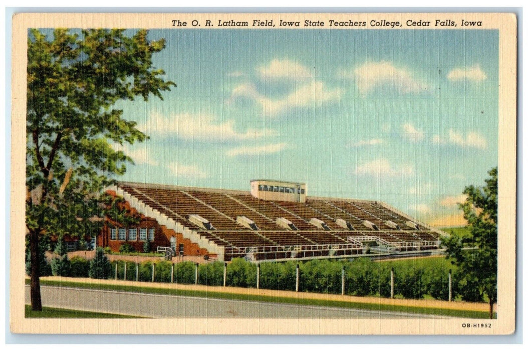 1943 O. R. Latham Field Iowa State Teachers College Cedar Falls Iowa IA Postcard