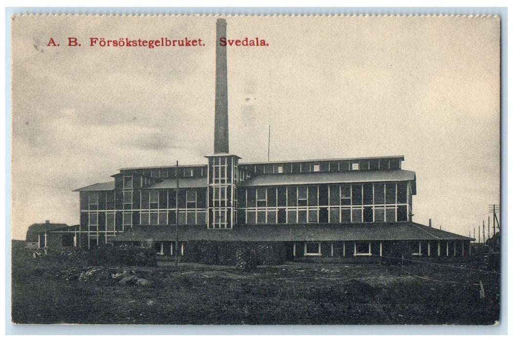 c1910 A.B. Trial Brick Factory Svedala Skåne County Sweden Antique Postcard