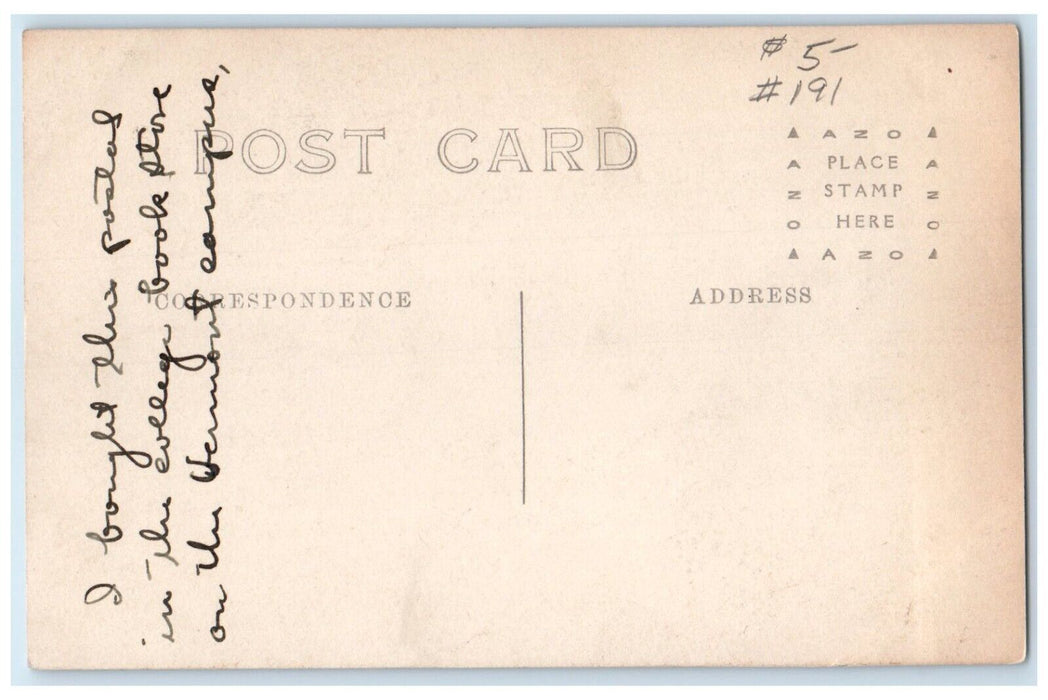 1910 University Of Vermont Lafayette Burlington Vermont VT RPPC Photo Postcard