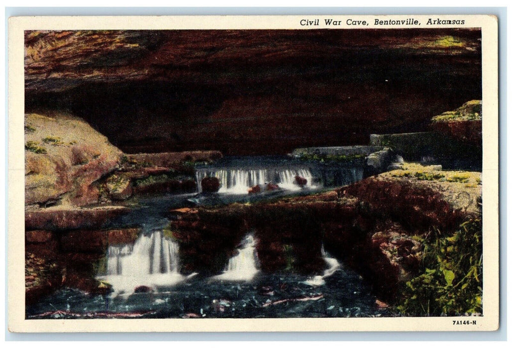 1940 Scenic View Civil War Cave Bentonville Arkansas AR Vintage Antique Postcard