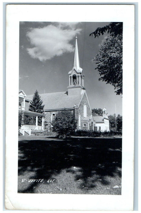 1951 St. Jovite Church Quebec Canada RPPC Photo Posted Vintage Postcard