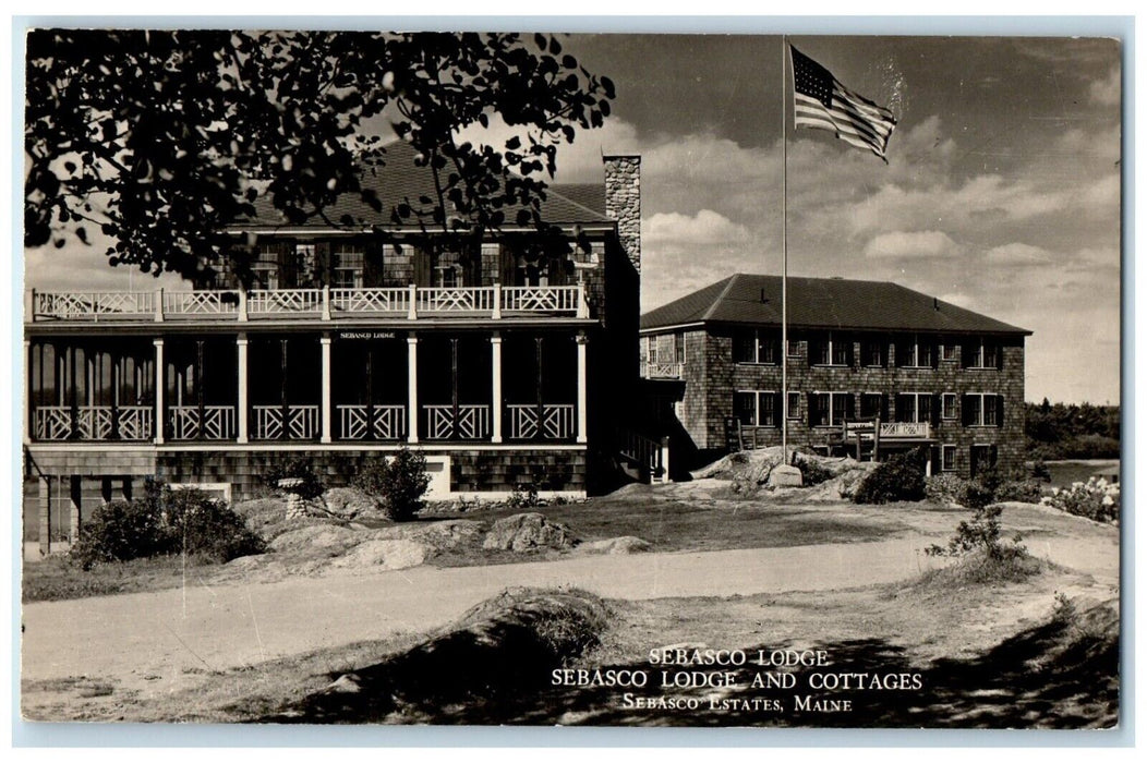 c1940's Sebasco Lodge And Cottages Sebasco Estates Maine ME RPPC Photo Postcard