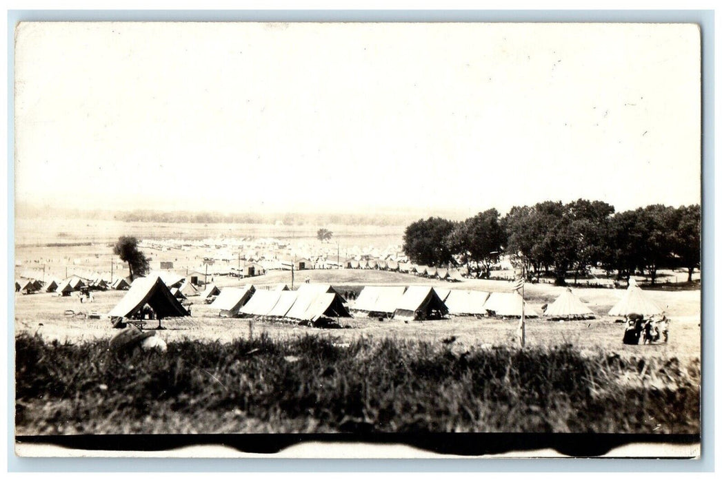 c1910's Military Camp Tents Army Texas TX WWI  RPPC Photo Antique Postcard