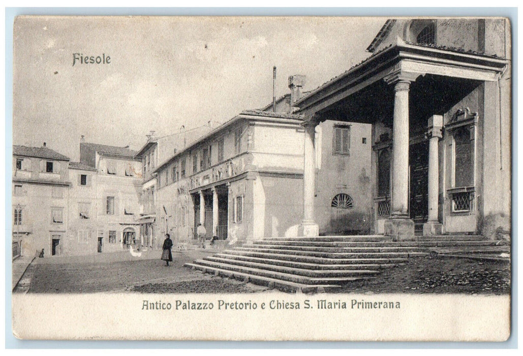 1917 Ancient Palace Praetorium S. Maria Primerana Church Fiesole Italy Postcard