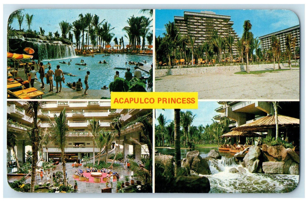 c1950's Acapulco Princess Hotel Acapulco Guerrero Mexico Multiview Postcard