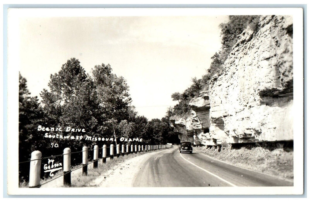 c1940's Scenic Drive Southwest Missouri Ozarks MO RPPC Photo Vintage Postcard