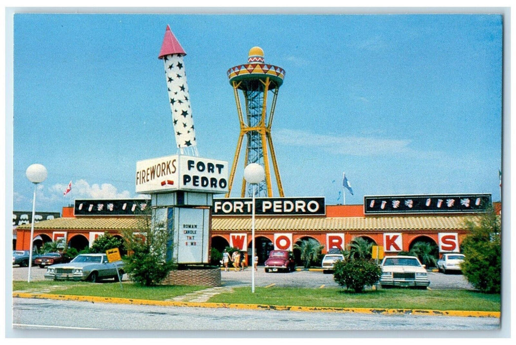 c1960 South Border Fort Pedro Fireworks South Carolina Vintage Antique Postcard