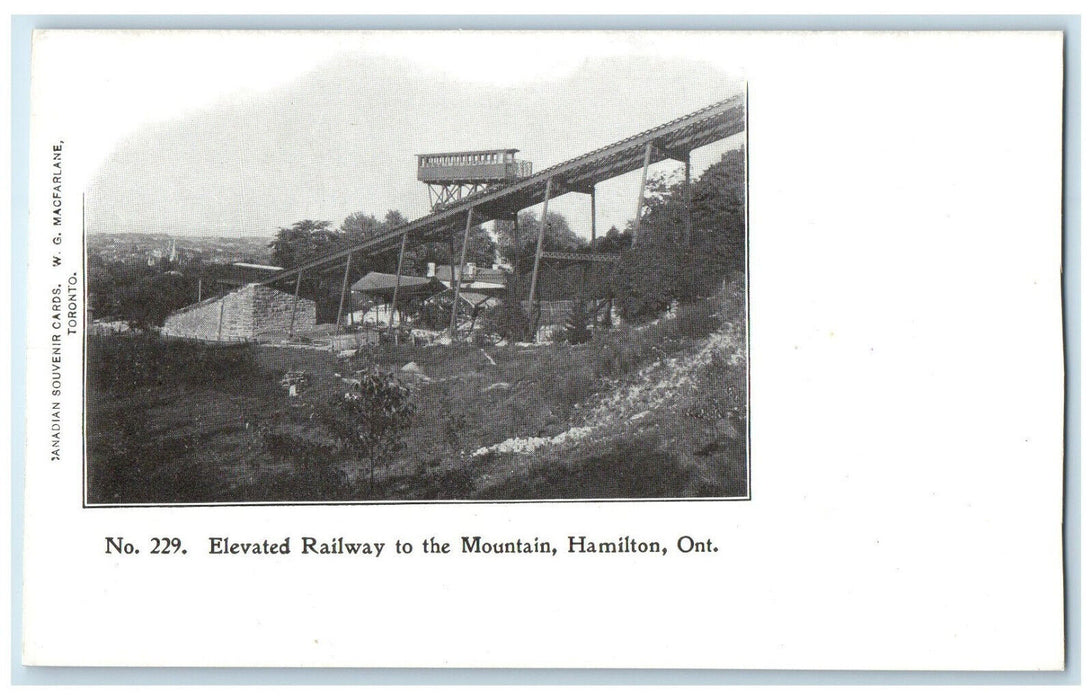 c1900's Elevated Railway to the Mountain Hamilton Ontario Canada PMC Postcard