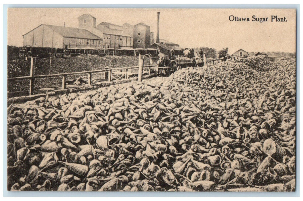 c1910 Ottawa Sugar Plant Scene Ontario Canada Antique Unposted Postcard