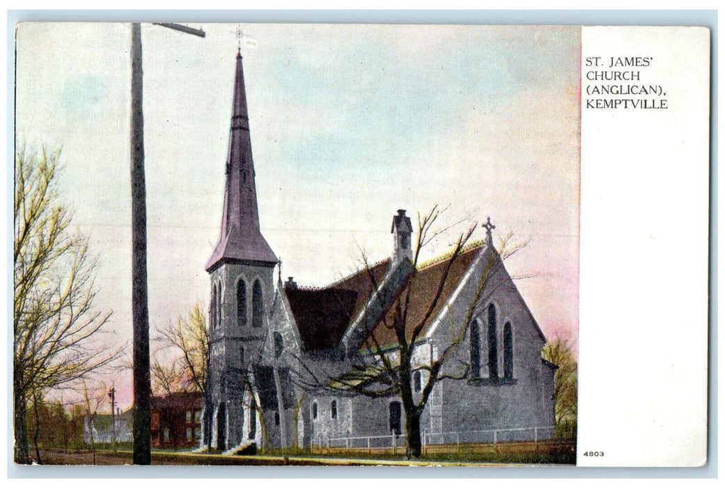 c1910 St. James Church (Anglican) Kemptville Ontario Canada Posted Postcard